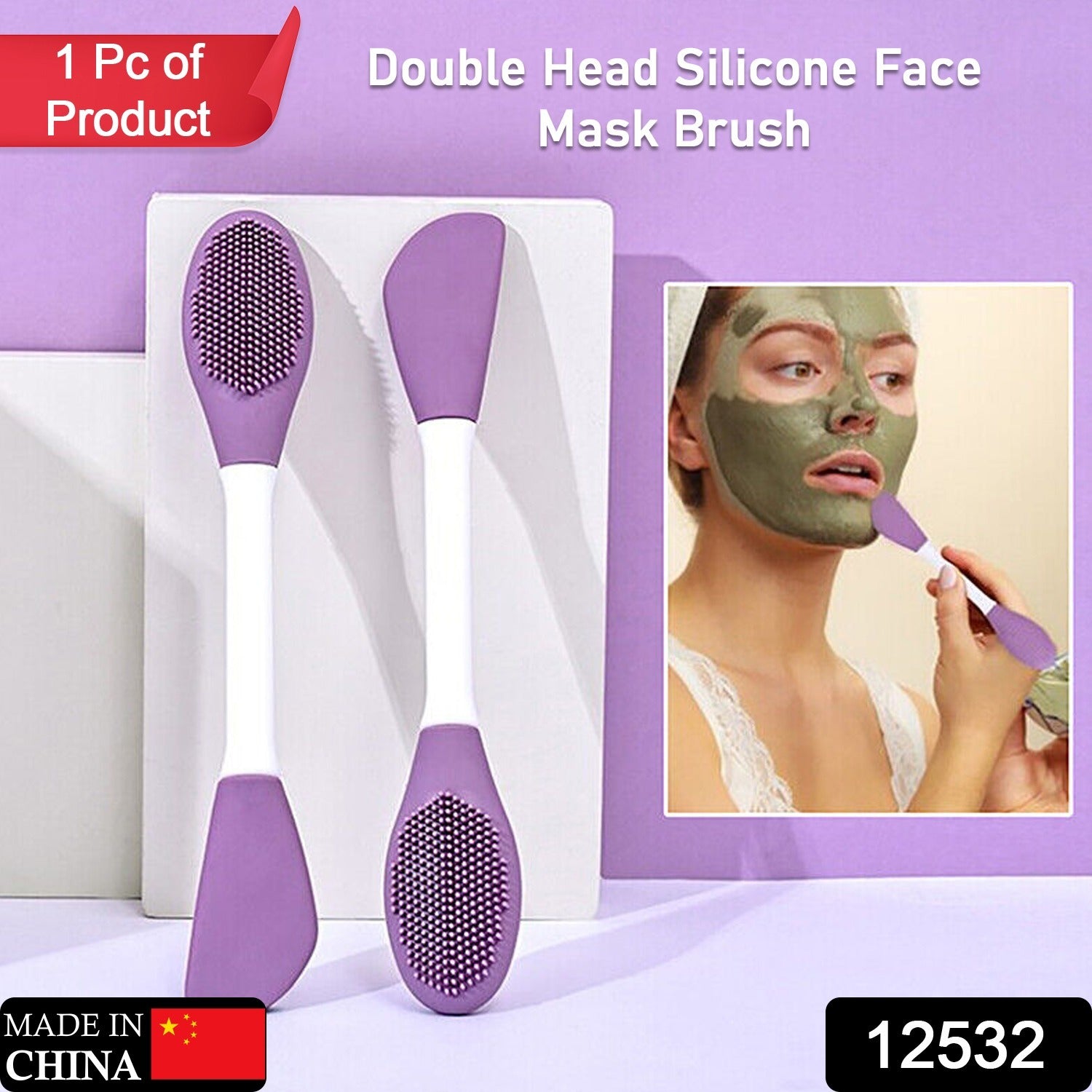 Double-headed Silicone Mask Brush Face Cleansing And Applying Mud Mask Beauty Salon Special Brush Smear Tool Facial Scrub Silicone Wash Scrubber Face Tools (1 Pc) Double-headed Silicone Mask Brush Face Cleansing And Applying Mud Mask Beauty Salon Special Brush Smear Tool Facial Scrub Silicone Wash Scrubber Face Tools (1 Pc)